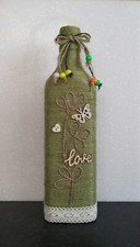 Bouteille décorative fait main avec jute