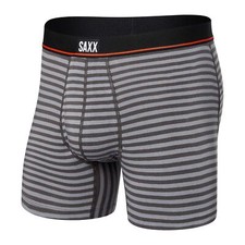 SAXX 290817 Men  s Non-Stop Stretch Cotton Boxer Brief Hiker Stripe-Grey, X-Large