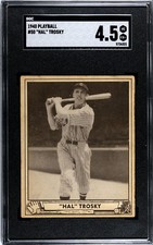 1940 Play Ball Playball # 50 Hal Trosky Cleveland Indians Graded SGC 4.5 VG-EX+
