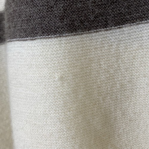 LNA Clothing Womens Striped Sweater Small Cream Taupe Cropped Long Sleeve V-Neck - Picture 5 of 12