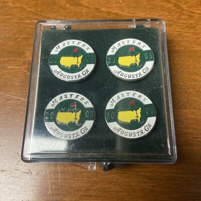 + 2003 Masters Golf Set of 4 Ball Mark Markers Augusta National New in Box