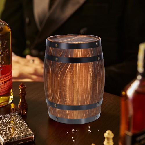 Barril de roble decoración piso vino para encimera de cocina cerveza decorativa - Imagen 2 de 11