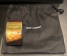 Saint Laurent CLASSIC Cuff in python and leather patchwork 