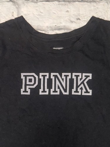 VS PINK Outfit Extra Small XS Victoria’s Secret Tee Leggings T-Shirt Black Logo - Picture 17 of 24