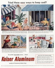1948 Kaiser Aluminum: These New Ways to Keep Cool Vintage Print Ad
