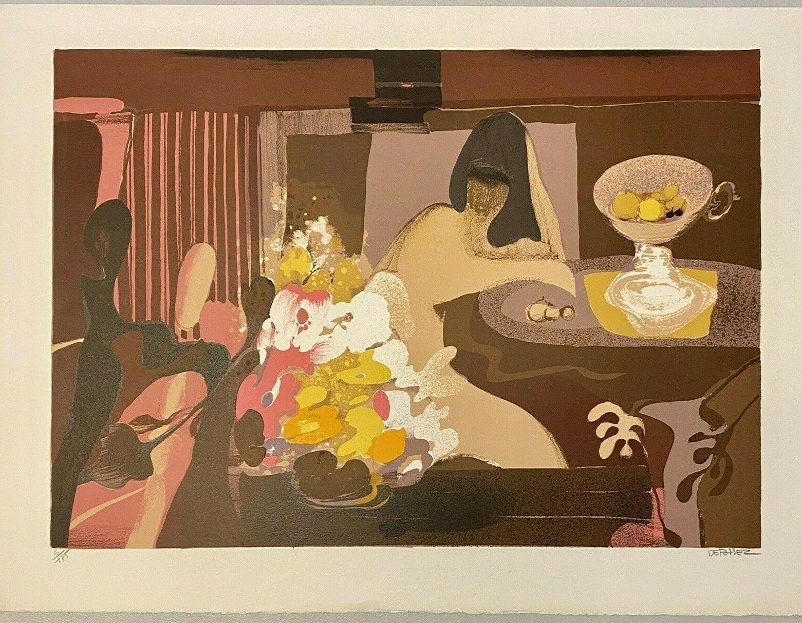 Signed French Abstract Litho Mcm