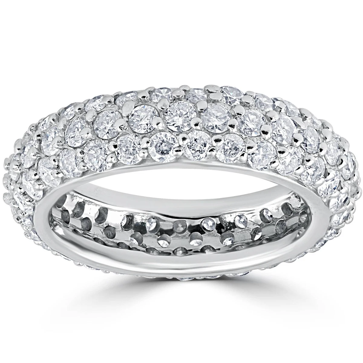 3ct Pave Diamond Eternity Ring 14K White Gold