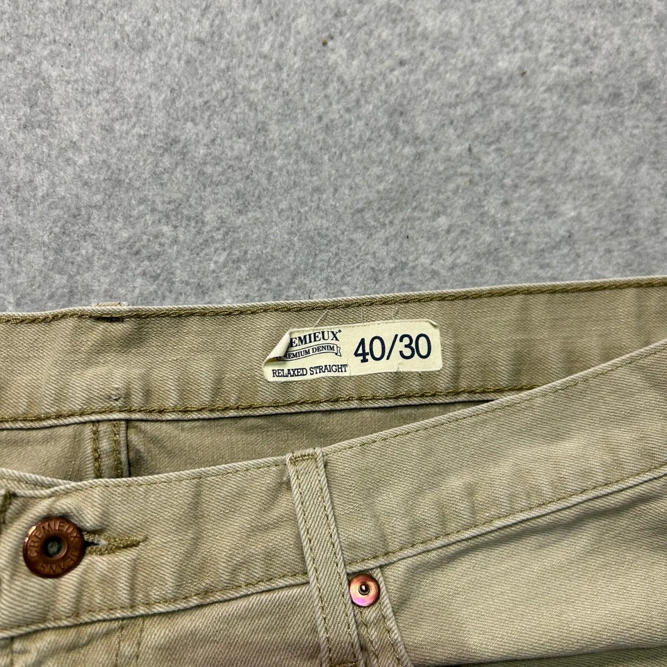 Jeans Daniel Cremieux Para Hombre 40 X 30 Beige Relajado Pierna Recta Denim Foto 3 de 4