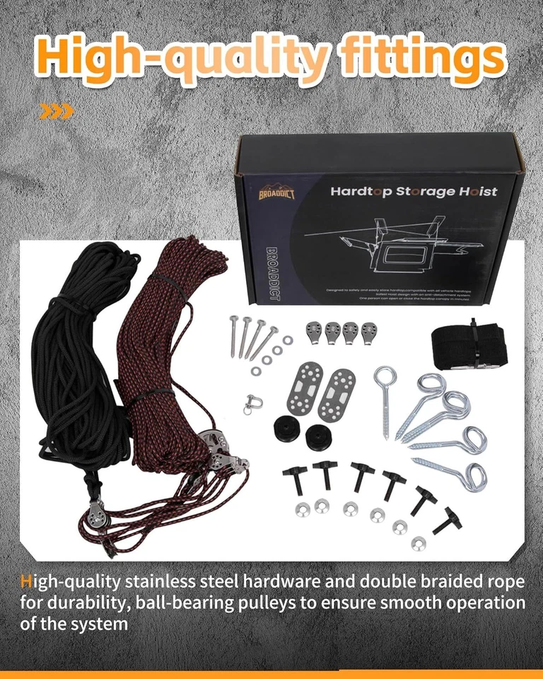 Hard Top Removal Lift Hoist for Jeep Wrangler JK JL & Ford Bronco, 8-16 ft  - Image 3 of 4