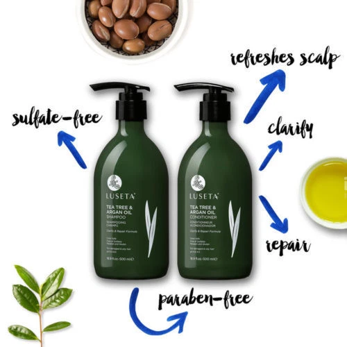 Luseta Tea Tree and Argan Oil Shampoo and Conditioner Set (2 x 16.9 oz.) - Image 3 of 4