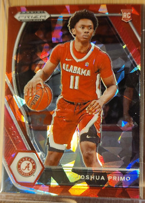 2021-22 Panini Prizm Draft Picks Red Ice Prizm Parallel Joshua Primo #50 Damaged