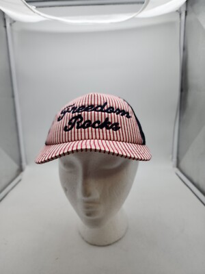 Freedom Rocks Hat Youth Web Americana Baseball Cap Pin Stripe Red White Blue