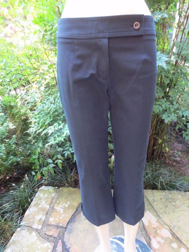 ESCADA Black Cotton Cropped Pants Capris Slacks Trousers Size 4 to 6, EUC - Picture 2 of 6