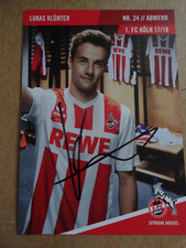 AUTOGRAMM LUKAS KLÜNTER FUSSBALL DFB 1.FC KÖLN 2017/18