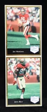 1991 Joe Montana Jerry Rice Sports Educational UNCUT 2 card panel