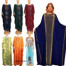 Moroccan Women Kaftan Dubai Abaya Muslim Dress African Dashiki Party Gown Robes
