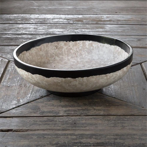 Uttermost Rastia Transitional Resin and Coral Terrazzo Bowl in Beige/Black - Picture 4 of 7