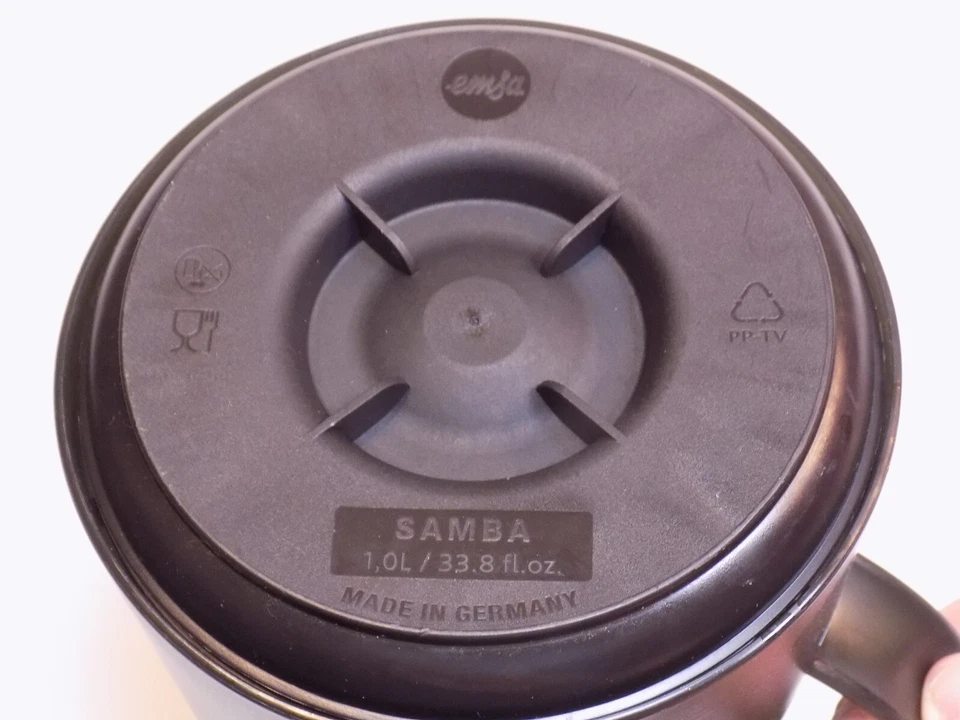 Emsa Samba Black Quick Press Vacuum Insulated 33.8 fl oz Pitcher Made In Germany - Image 4 of 4