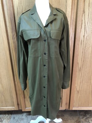 Rag & Bone Button-Up Olive Green Mason Shirt Dress NWOT Womens Sz. Medium M