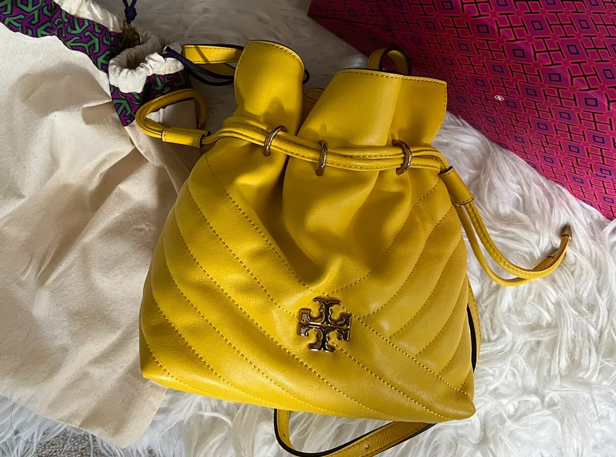 NEW Tory Burch Limone Kira Chevron Mini Bucket Bag