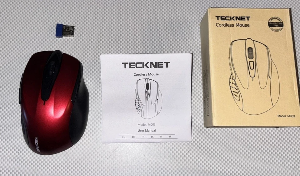 TECKNET Wireless Mouse, 2.4G Ergonomic Optical Mouse, Computer Mouse ( Red) - Image 2 of 2
