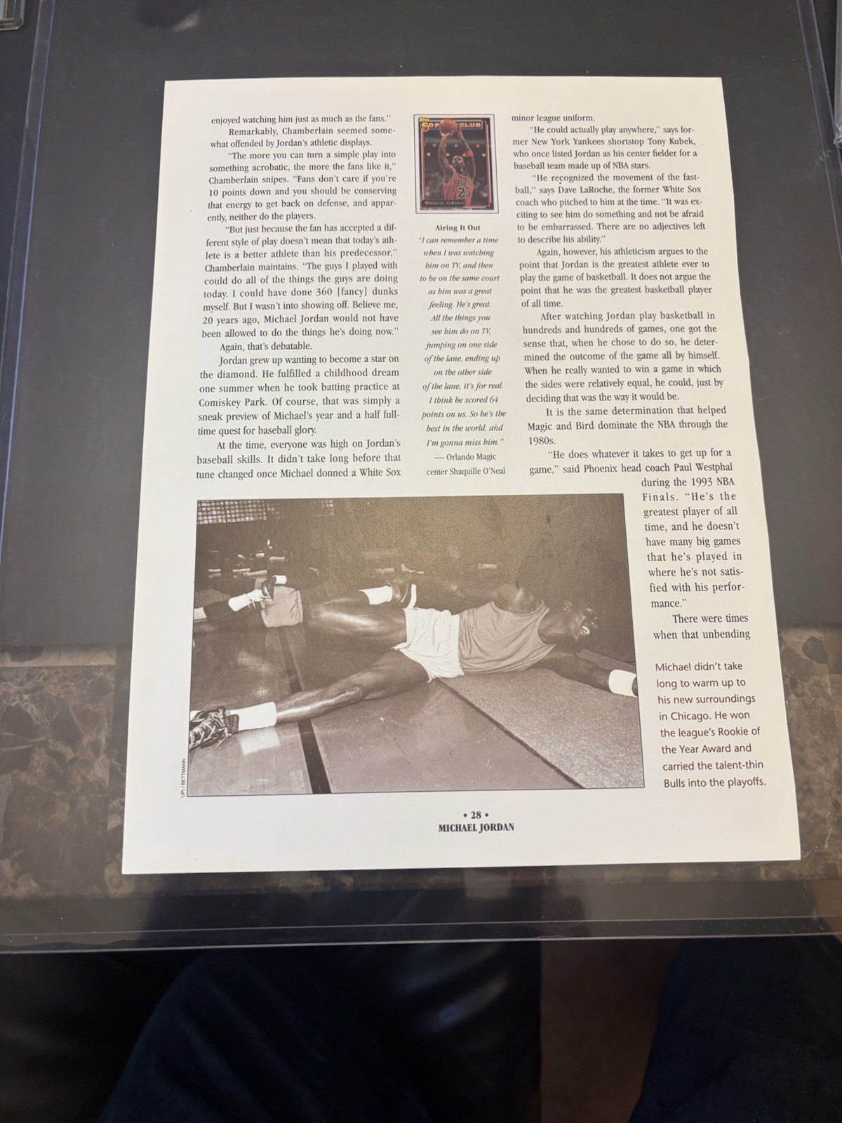 Rare Original Michael Jordan Autographed , Magazine article Page  1993 NBA .