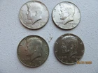 Four (4) Kennedy 1968-D Silver Half Dollars