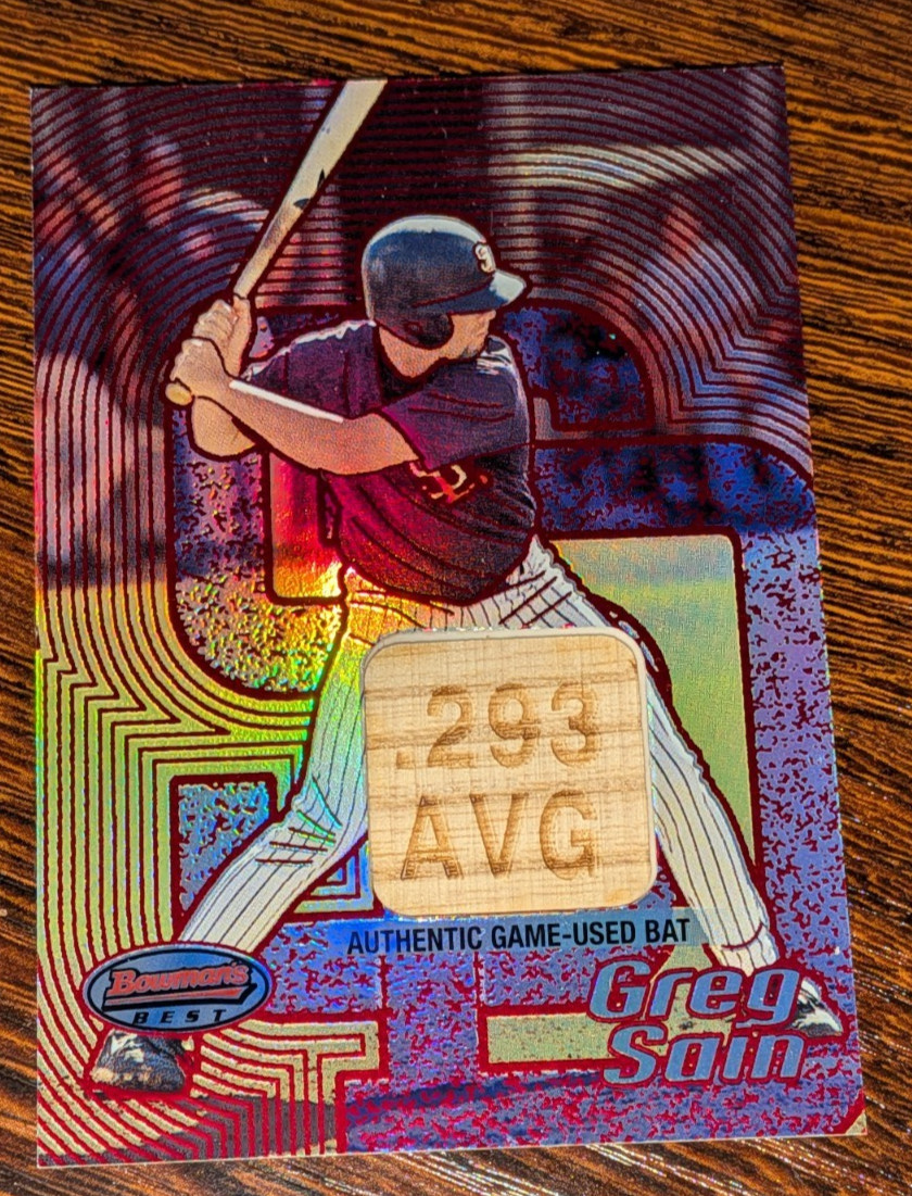 Greg Sain San Diego Padres 2002 Bowmans Best #153 Game Used Bat Rookie