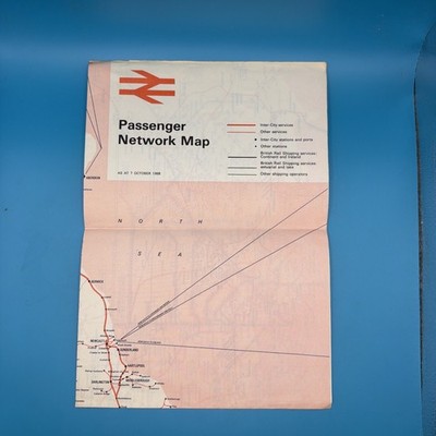 British Railways 1968 Passenger Network Map Southern  region reitz intercity 