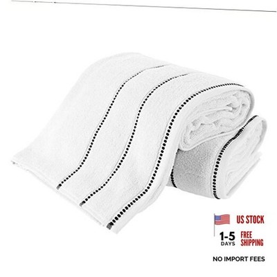 Luxury Cotton Towel Set- 2 Piece Bath Sheet Set Made From 100% White and Black