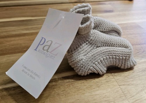 PAZ RODRIGUEZ handgefertigte gehäkelte Baby spanische Stiefeletten braun 1 Monat warm elegant Spitze - Bild 2 von 13