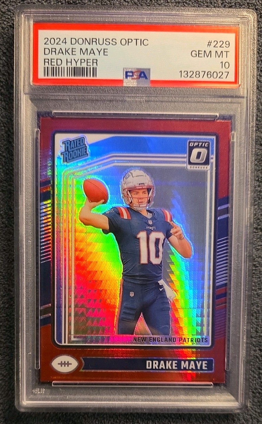 Drake Maye Panini Donruss Optic #229 Red Hyper