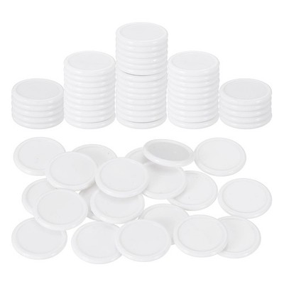 100Pcs 0.8'' Poker Chips, Bingo Chips Learning Counters, White