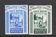 1932 19. Philatelistischer Kongress Brighton x 2 verschiedene UM/MNH POSTFREI (UK)