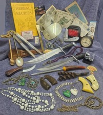 Huge Estate Junk Drawer Lot - Damascus Knives Vintage Westclox Colt Grips...