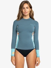 Roxy 1mm Swell Series Long Sleeve Wetsuit Top - Women's - 6 / Duck Blue
