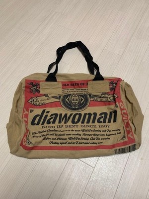 dia d.i.a. Boston Bag Canvas Reisetasche groß rot beige Gyaru Y2K Japan selten