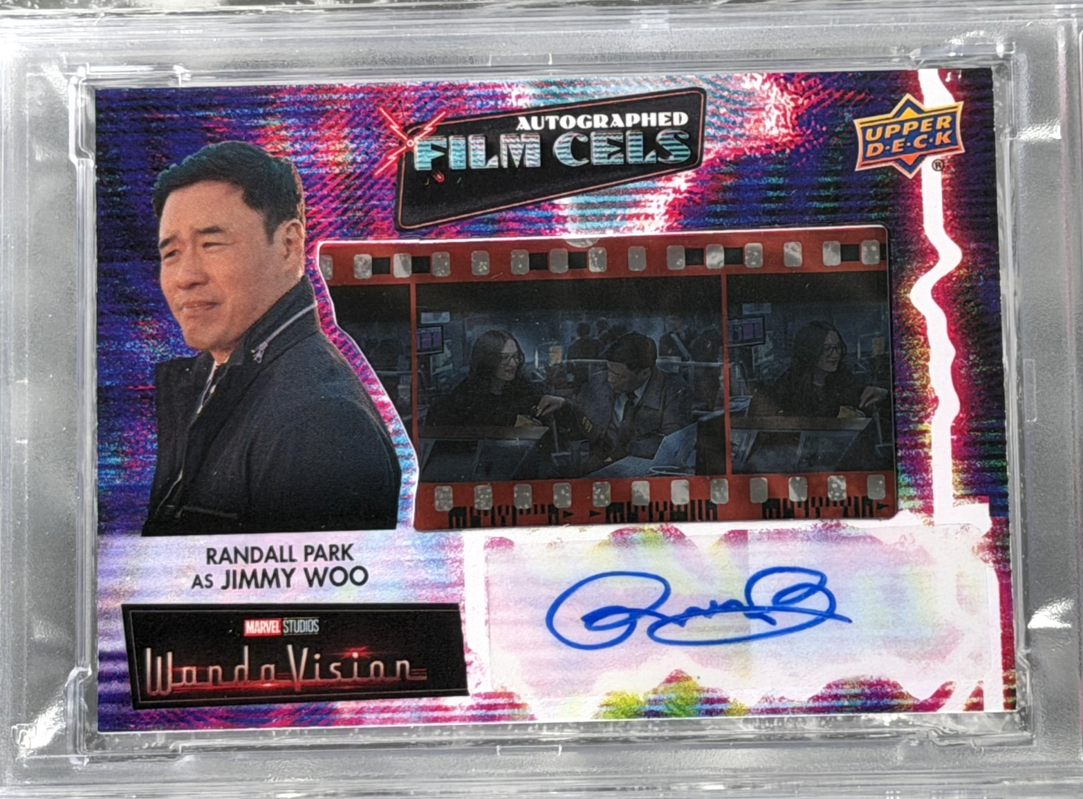 2022 Marvel Studios WandaVision Randall Park as Jimmy Woo Auto Filmcel PSA 8/10 view 3