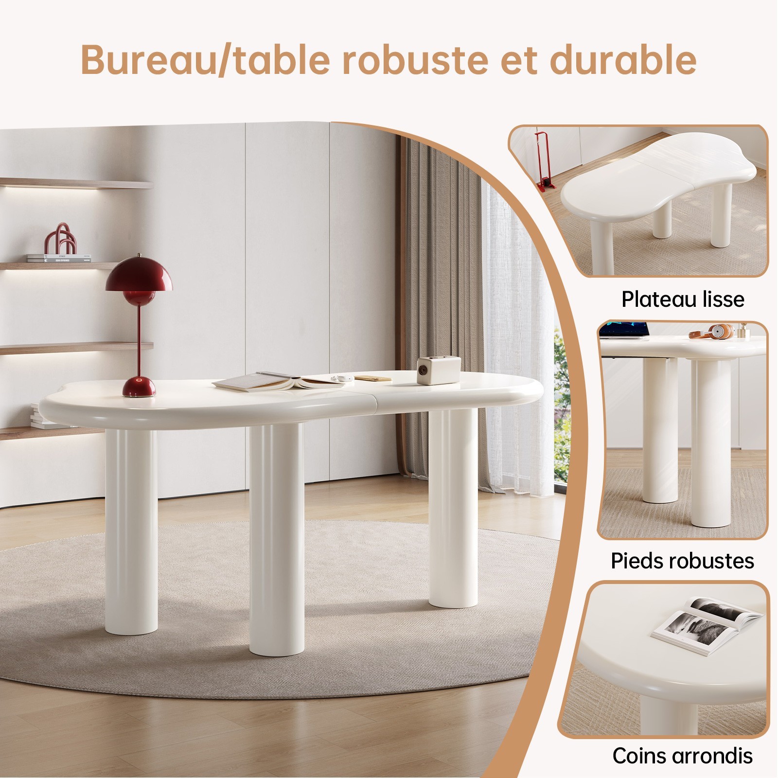 Table à manger et bureau 158 cm pour optimiser un studio étudiant - 4