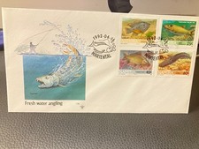 1992 Namibia FDC of set of fish stamps, Sc. 710-13with cachet of angling.