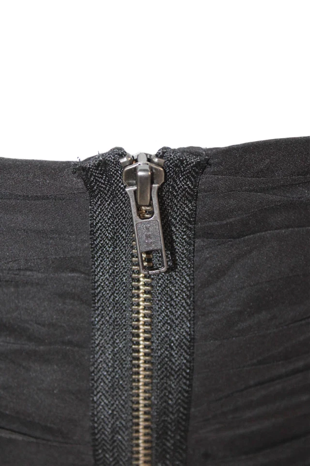 Camiseta corta ATM para mujer negra de seda cuello redondo manga corta talla 2 Foto 4 de 4