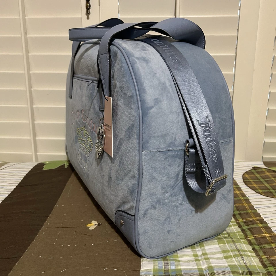 NWT Juicy Couture Kingdom Dome Weekender & Med. Backpack Set - Dusty Blue - Image 4 of 4