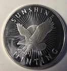 1 Troy oz Sunshine Minting .999 Fine Silver Round Mint Eagle Design