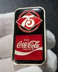 1977 Houston 75th Coca-Cola - 1 Oz .999 Fine Silver ENAMELED Art Bar #000779