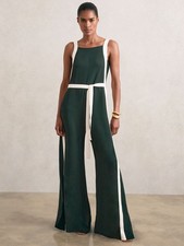 Reiss Womens Green Colour block Jumpsuit Size 10
