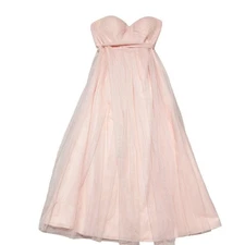 Jenny Yoo Blush Pink Tulle Gown Strapless Formal Dress Bridesmaid Size 2