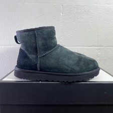 UGG Classic Mini II 1016222 Black Suede Winter Boots Pull On Women's Size 7 US