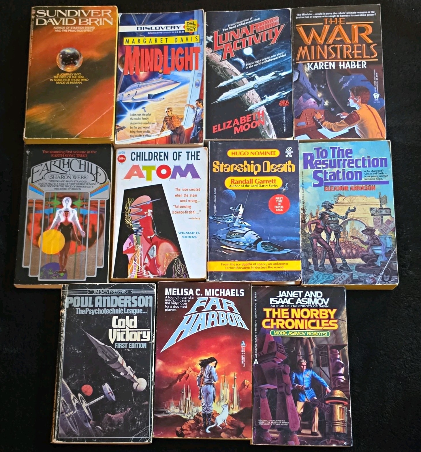 Vintage Sci-Fi Paperback Lot - Brin, Moon, Asimov, Garrett, Anderson + More (11)