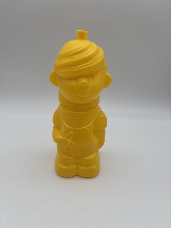 1995 Dairy Queen Dennis The Menace Drink Cup Yellow Plastic 2 Piece