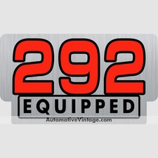 Ford 292 Equipped Engine Size Silver Foil Sticker Ford 292 Equipped Engine Size Silver Foil Sticker